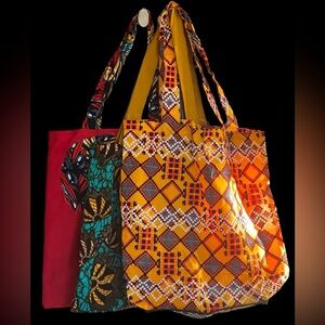 AFRICAN Ankara Print Market Tote Bag.